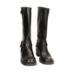Biker negros con caña alta  con punta cuadrada, tacòn 4 cm, Primadonna, 229305801EPNERO035, 002a