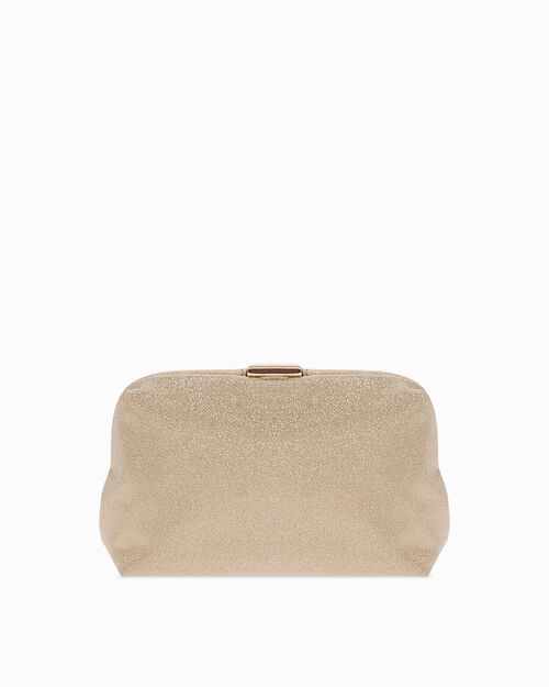 Pochette dor&eacute;e avec bandouli&egrave;re amovible