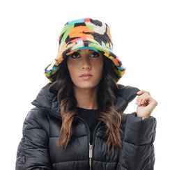 Chapeau noir-beige multicolore, 24B401301FUNEBEUNI, 001a
