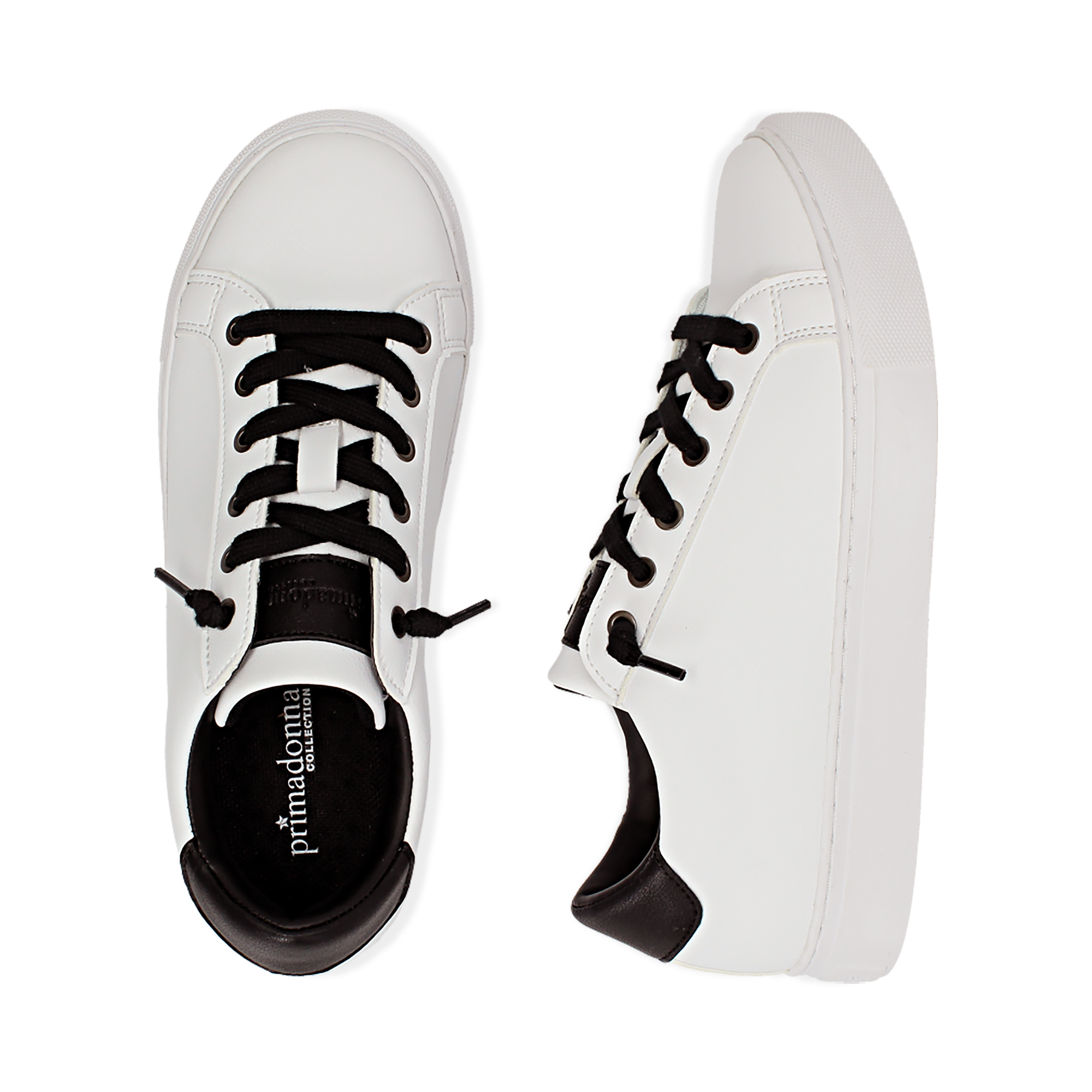 Sneakers bianche in tessuto con zeppa | Primadonna Collection