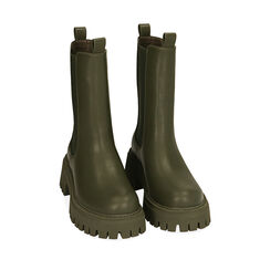 Chelsea boots verde militare, tacco 5,5 cm , Primadonna, 200614805EPMILI036, 002a