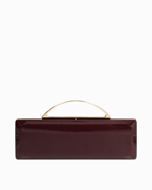 Clutch burdeos con correa removible, BURGUNDY