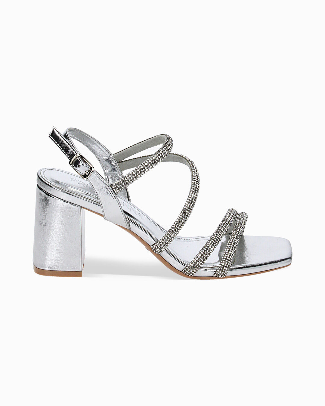 Sandali argento tacco 7,5 cm