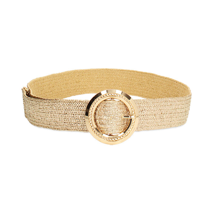 Ceinture femme or en raphia, Primadonna, 25B400038RFOROGUNI