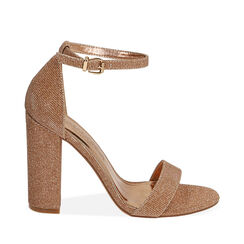 Sandalias oro rosa con purpurina, tacón 10,5 cm, 192706086GLRAOR039, 001a