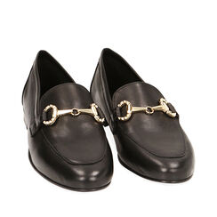 WOMEN SHOES MOCASSINS LEATHER NERO, Primadonna, 21L645010PENERO035, 002a