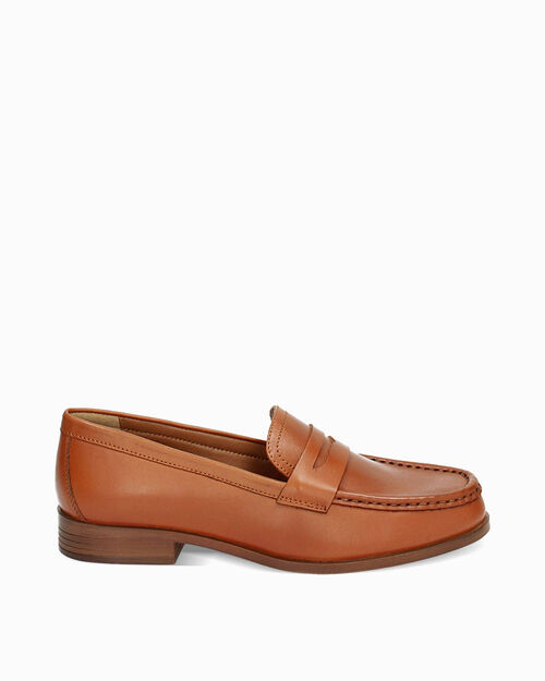 Mocassini cognac in pelle, 