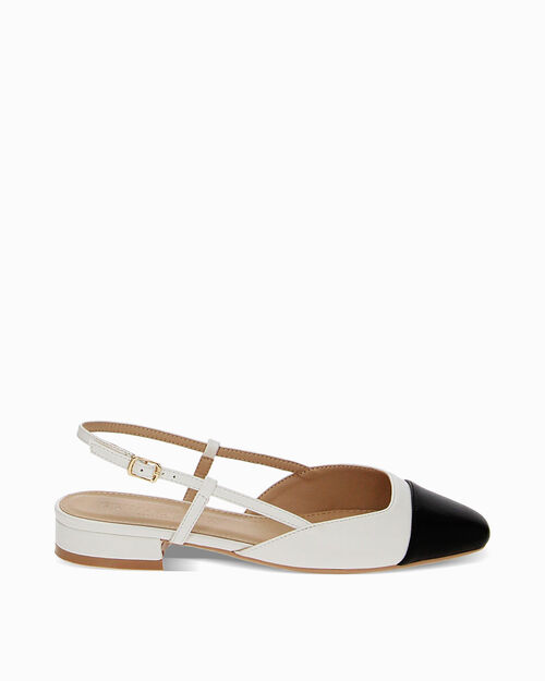Ballerine Slingback bianco-nere, MULTI COLOR