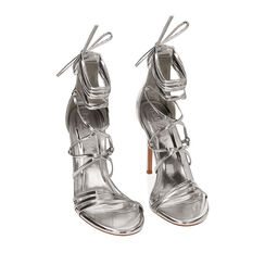 Sandali cage argento, tacco 10,5 cm, Primadonna, 212163156LMARGE036, 002a