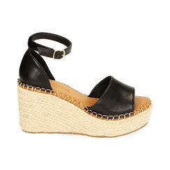 Sandali neri, zeppa 8,5 cm, Primadonna, 214907132EPNERO035, 001 preview
