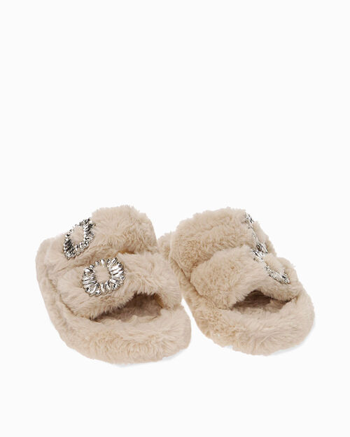 Ciabatte fluffy panna con cristalli, CREAM