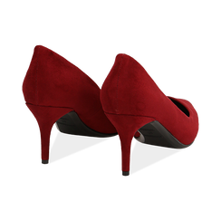 D&eacute;collet&eacute; bordeaux in microfibra, tacco 7 cm , Scarpe, 142111552MFBORD036, 004 preview