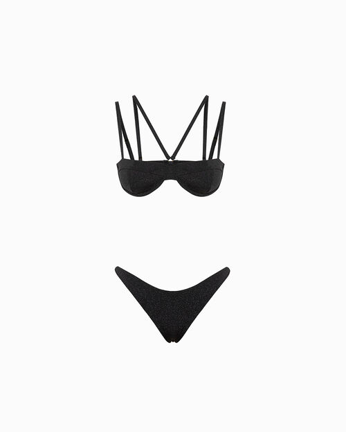 CLOTHING BIKINI GLITTER NERO, BLACK