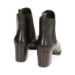Chelsea boots neri in pelle, tacco 6,5 cm , Primadonna, 209404554PENERO035, 003 preview