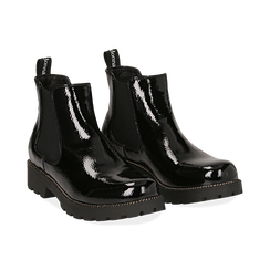 Chelsea boots neri in vernice, Stivaletti, 140608573VENERO036, 002 preview