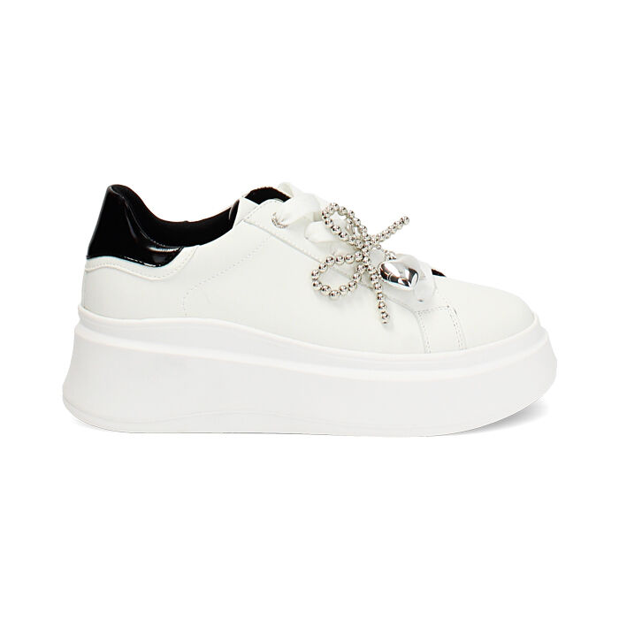 Sneakers bianche con gomma di 6 cm, Primadonna, 262800765EPBIAN039