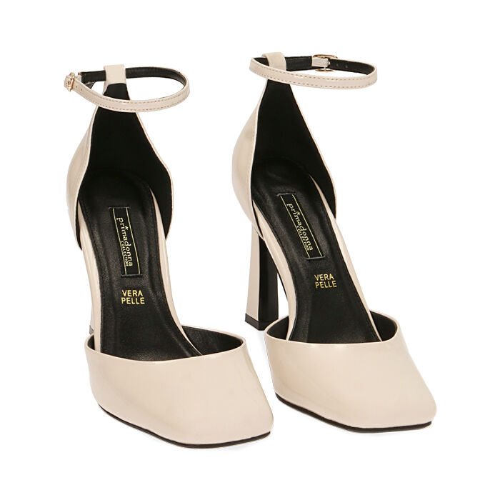 Décolleté da donna panna in naplak, tacco 9,5 cm | Primadonna Collection