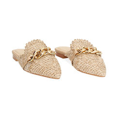 Sabot donna taupe in raffia, Primadonna, 254971501RFTAUP035, 003 preview