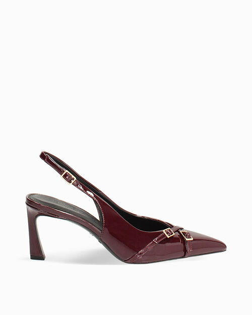D&eacute;collet&eacute; slingback bordeaux tacco 7,5 cm, BURGUNDY