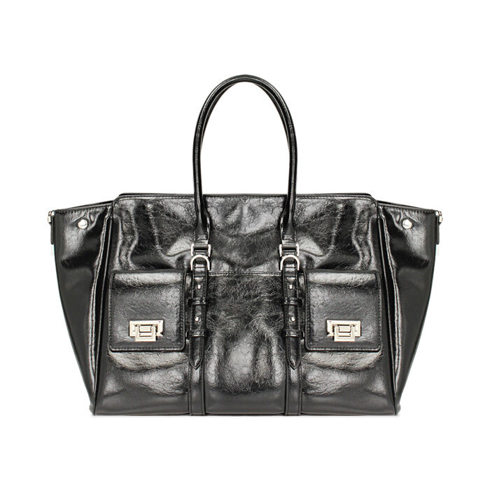 Borsa a spalla nera con tracolla removibile, Primadonna, 26M741610EPNEROUNI