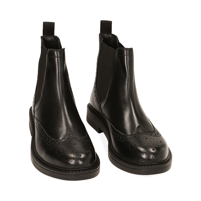 Stivaletti Chelsea neri flat in pelle