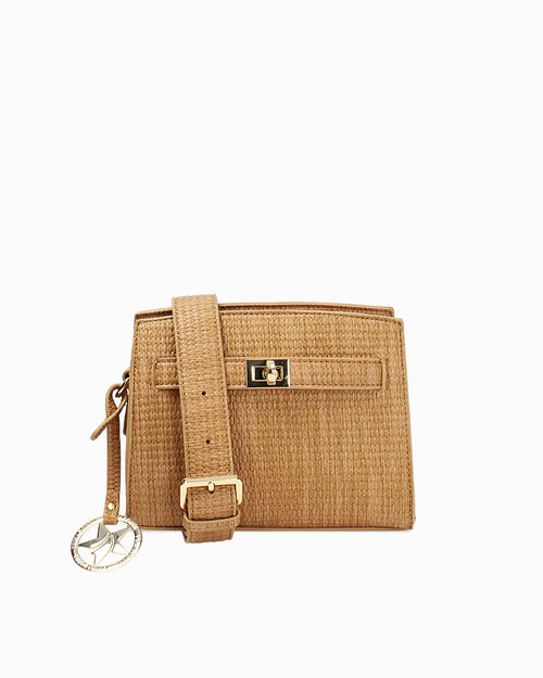 Mini bolso cognac con bandolera removible, COGNAC