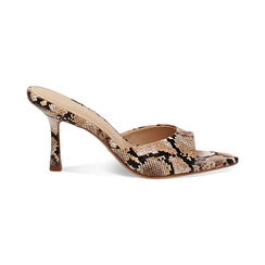 Mules open toe femme marron en python, Primadonna, 254908801PTMARR035, 001 preview