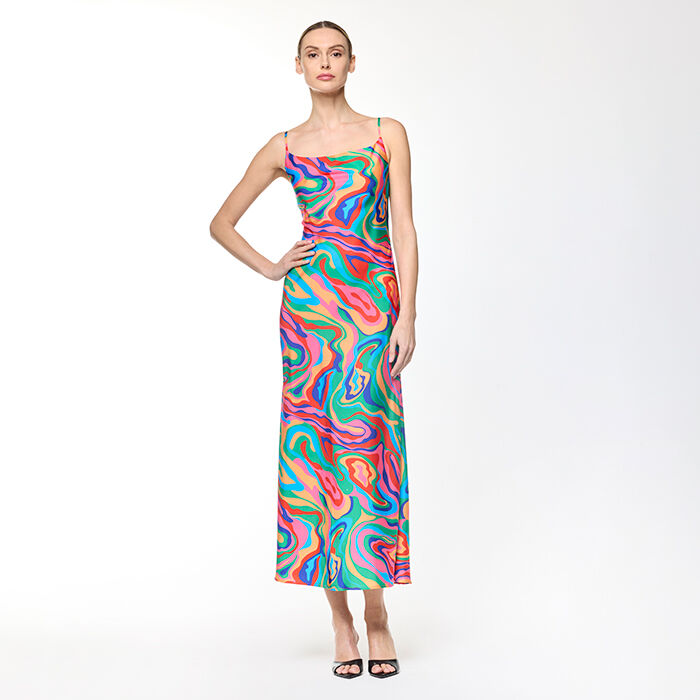 Robe femme noire multicolore en tissu Primadonna Collection