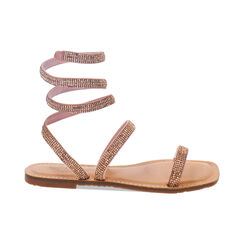 Sandali bassi nude in microfibra con pietre, Primadonna, 234986601MPNUDE036, 001 preview