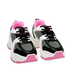 Sneakers nero/bianco fucsia, Primadonna, 220173406EPNEBI036, 002a