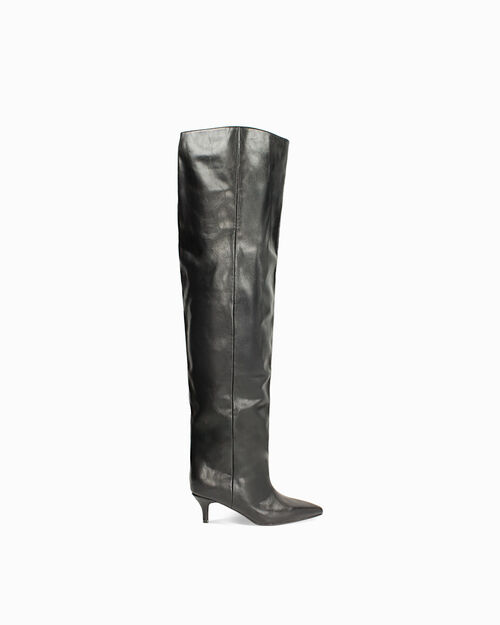 CHAUSSURES POUR FEMMES BOTTE AU CUISSES, BLACK