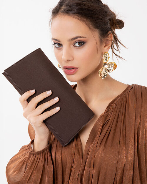 Pochette testa di moro con tracolla removibile, DK BROWN