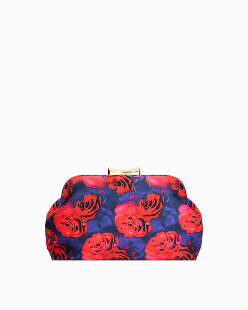Pochette blu-rosso a fiori con tracolla removibile, MULTI COLOR