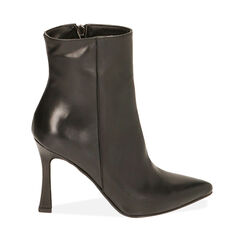 Ankle boots noires en cuir, talon 10 cm , Primadonna, 20L670011PENERO035, 001a