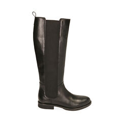Bottes plates noires en cuir, Primadonna, 201442005PENERO036, 001a
