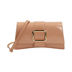 Borsa a spalla nude in vernice, Primadonna, 215124657VENUDEUNI, 001 preview
