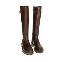 Bottes en cuir brun foncé, 20B813504PEMORO035, 002a