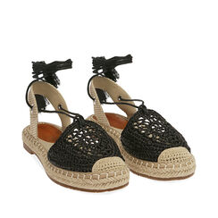 Espadrillas crochet nere, 194920666RFNERO036, 002a