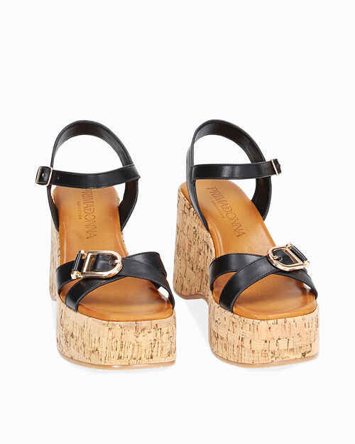 WOMEN SHOES WEDGE SYNTHETIC NERO, BLACK