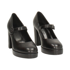 Décolleté nere con tacco largo e plateaux, Primadonna, 26O850928EPNERO037, 003 preview