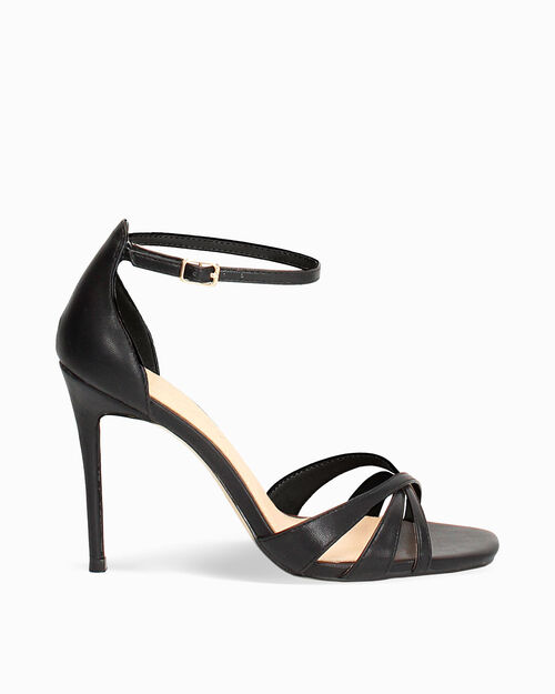 Sandali neri tacco 10 cm, BLACK