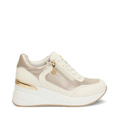 Sneakers bianche con tacco 6,5 cm, Primadonna, 272812102EPBIAN035, 001a