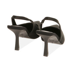 Décolleté slingback nere in lycra, tacco 8,5 cm, Primadonna, 232161201LYNERO036, 003 preview