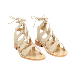 Sandalias planas de ante taupe para mujer, Primadonna, 25B814004CMTAUP036, 003 preview