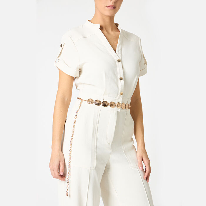 Cintura Fly A Vita Bassa In Pelle Laminata | Oro | Patrizia Pepe - Foto 3