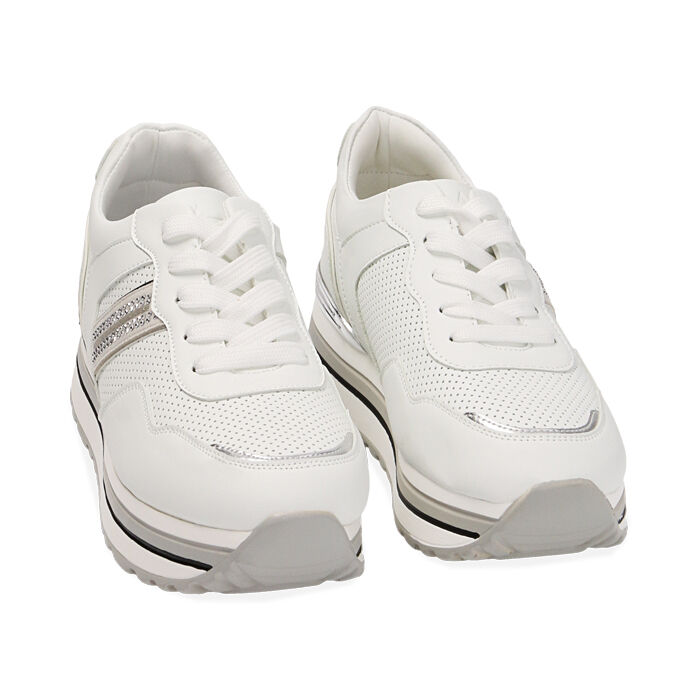 Scarpe bianche suola alta top