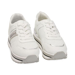 Sneakers bianche, suola 5 cm, Primadonna, 212835023EPBIAN035, 002 preview