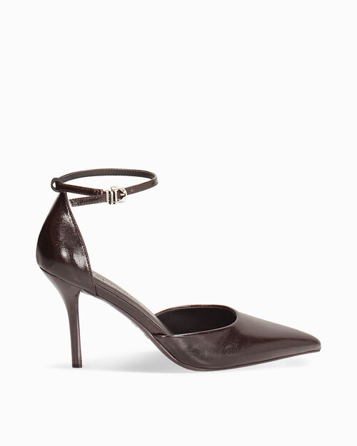 D&eacute;collet&eacute; testa di moro tacco 9 cm, DK BROWN