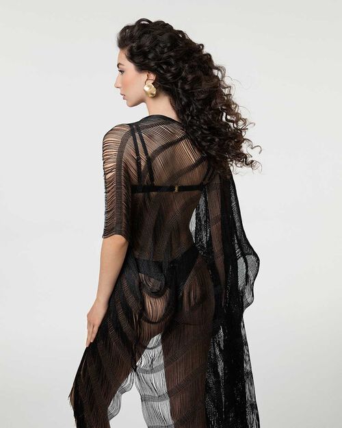 VETEMENTS PONCHO TISSU NENE, MULTI COLOR