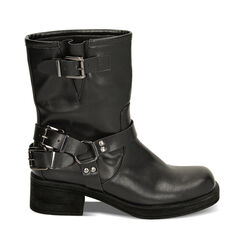Biker negros con punta cuadrada , tacòn 4 cm, Primadonna, 229305802EPNERO035, 001a